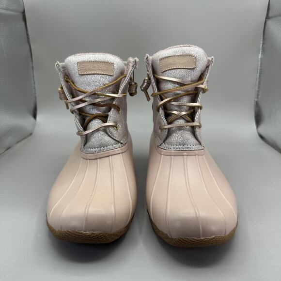 Sperry Duck Boots Womens Size 9.5 Pink Saltwater Winter Waterproof Rubber - Picture 3 of 9